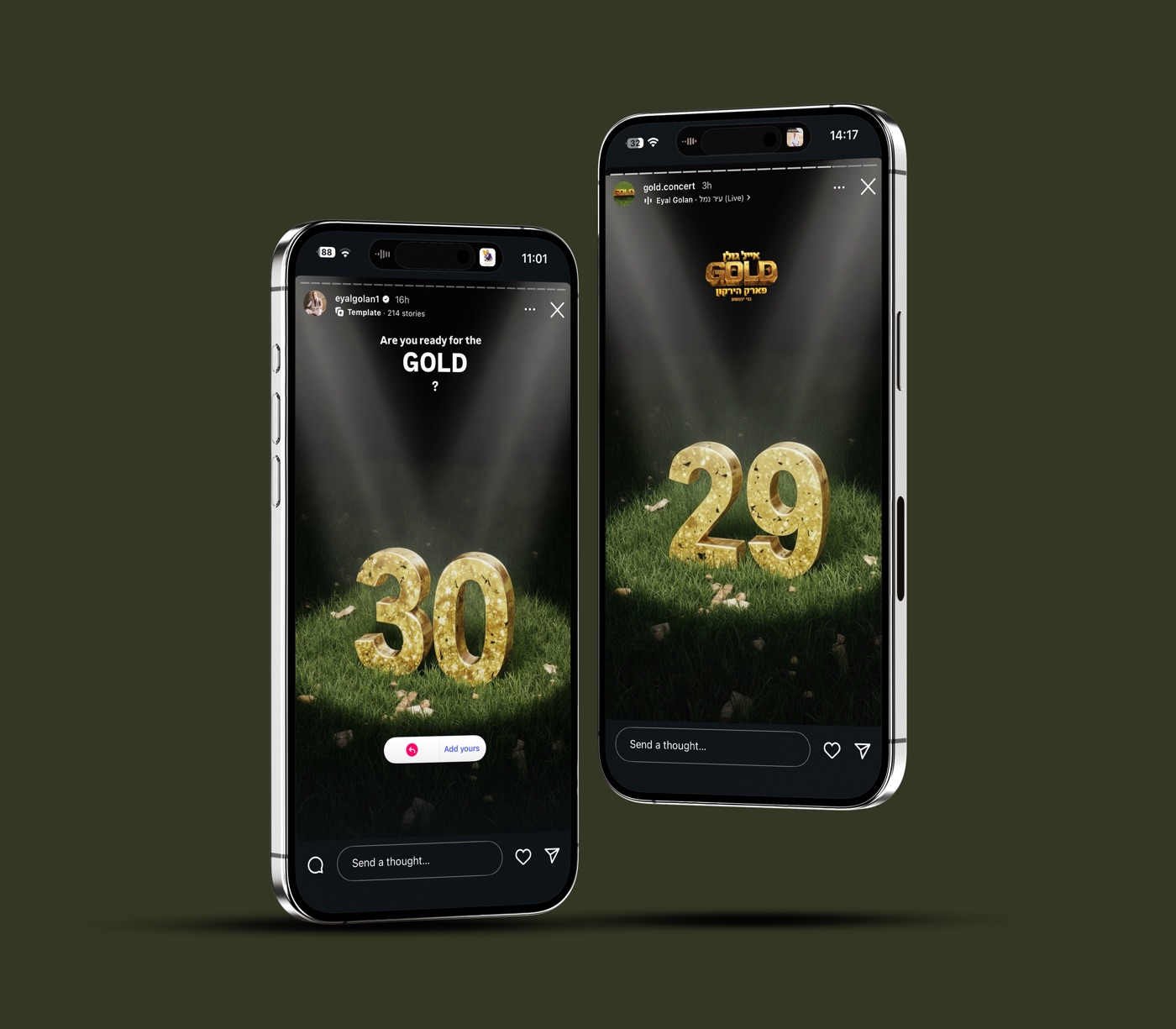 30 גרפיקות ספירה לאחור — אייל גולן
